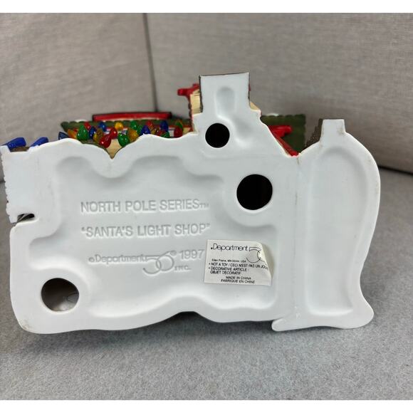 Vintage Dept 56 Santa's Light Shop North Pole Series Village with Box #56397 - Picture 6 of 7